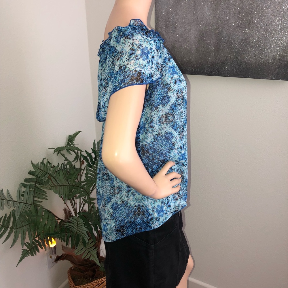 Joseph Ribkoff Abstract Print Off The Shoulder Top - image 2